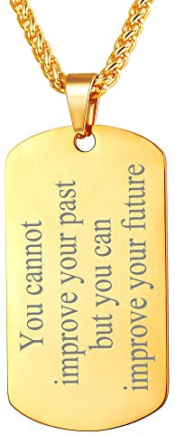 U7 Herren Kette personalisiert Erkennungsmarke mit Weizenktte 18k vergoldet Name Texte Gravur Dog Tag einzigartiger Modeschmuck für Männer Jahrestag Valentinstag Weihnachten