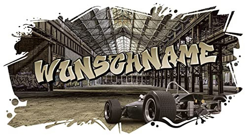 3D Graffiti Wandtattoo 97x53cm Streetart Wandsticker Jugendzimmer Kinderzimmer Wohnzimmer Deko Wandbild selbstklebend W008 (02 Most wanted, Mit Wunschname)