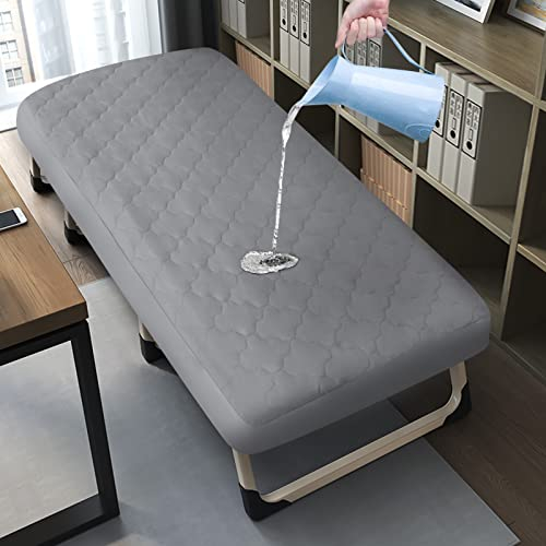 Matratzenauflage für Kinderbett, wasserdicht, gesteppt, 76,2 x 190,5 x 25,4 cm, ausgestattet mit schmalem Doppel-/Campingstock/Wohnmobil-Etagenbett/Gästebetten, weicher und atmungsaktiver