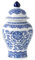 Blaues und weißes Ingwerglas, Keramik-Chinoiserie, dekorative Gläser für Zuhause, Büro, Blumenvase, Pozellan, glänzende Vase für Tisch, Wohnzimmer, Bücherregal, Kaminsims, Tafelaufsätze, 24 cm Höhe