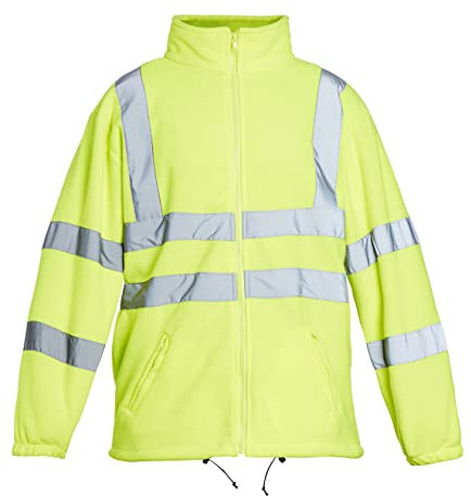 Blackrock Hi Vis Yellow Fleece Jacket, uomo e donna, resistente e calda, anti-pilling, abbigliamento da lavoro di sicurezza riflettente ad alta visibilità, completamente certificato EN
