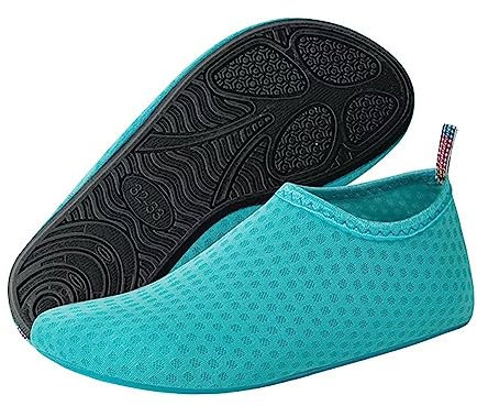 wenyujh Badeschuhe Strandschuhe Aquaschuhe Schnell Trocknend Wasserschuhe Schwimmschuhe Surfschuhe für Damen Herren Yogaschuhe Barfussschuhe Outdoor Aqua Schuhe(#1-Blau See,38/39 EU