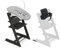 Stokke Tripp Trapp Stuhl (Oak Black) mit Newborn Set und Baby Set (Black) - Sicher, verstellbar, ergonomisches Design