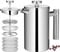 Wrobic Cafetière à piston française 600 ml en acier inoxydable avec système de filtration à 3 niveaux, double paroi isolée avec 3 filtres et 1 cuillère en métal