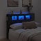 vidaXL Tête de Lit à LED, Tête de Cadre de Lit, Accessoire de Lit Double, Meuble de Chambre à Coucher Maison Intérieur, Noir 140x18,5x103,5 cm Bois d'Ingénierie