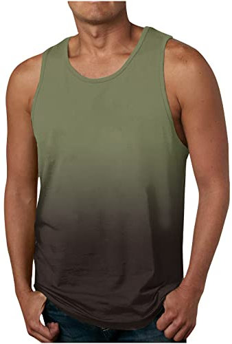 Tank Top Herren Sommer Ärmelloses Muskelshirts Casual Sport Tshirt Baumwolle Leicht Unterhemd Shirt Fitness Trägershirts Tee Tops Urlaub Hawaii Tanktop Männer Rundhals Oberteile Laufshirt