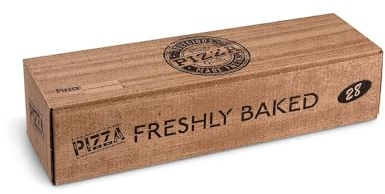 100 Stk. Pizzakarton Roll-up extra hoch Kraftpapier braun 28 x 8 x 7 cm