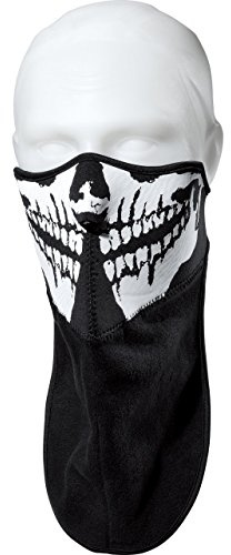 HELLFIRE Gesichtsmaske 5.0 - Totenkopf-Aufdruck - Klettverschluss - Universalgröße