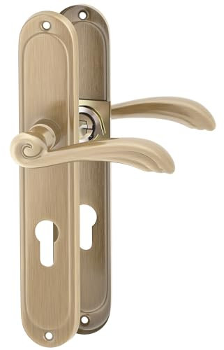 ERGO line VERONA Bronze, klassische Türbeschlag Türgriff PZ - Profilzylinder Set Langschild Drückergarnitur, Türbeschlag, Türklinke, Türdrücker