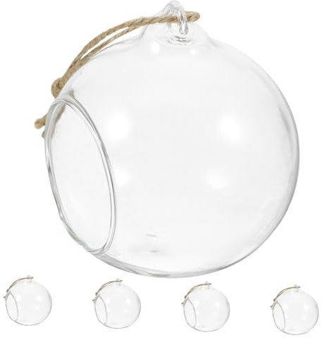 Alipis Lot De 5 Photophores À LED Suspendus en Verre pour Bougies Chauffe-Plat Terrarium Décoratif À Suspendre pour La Maison