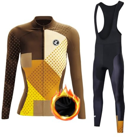 UGLY FROG 24NvZRTZ 2024 Damen Radtrikot Kleidung Langärmeliges Fahrradtrikot mit Thermofleecefutter Radhose mit Sitzpolster Winter