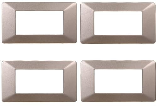 Placca compatibile ViMAR plana, Placche In Plastica set 4 pezzi 4 posti per sostituzione placche esistenti - si adattano perfettamente a supporto originale