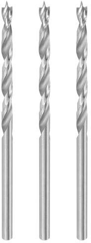 QUARKZMAN 3 Stück Brad Point Bohrer Set 2,5 mm Durchmesser Gerader Rund-Schaft Metrische Spiral Twist Metall Holzbohrer für Schreiner Holzbearbeitung Kunststoff Gummi