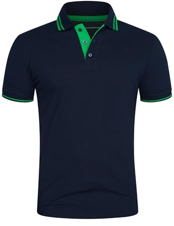behype. Herren Kurzarm Poloshirt Freizeit Polo T-Shirt Männer Polo-Hemd Regular-Fit in Piqué-Qualität