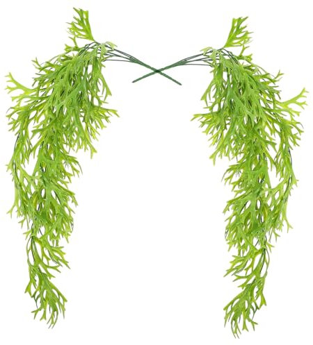 IMIKEYA 2st Künstliche Blaue Pflanze Gartenlandschaftsornamente Hängepflanzen Aus Kunststoff Simulation Von Pflanzenfarnen Dekoration Simulation Farne Landschaftsfarndekor Eisendraht Green