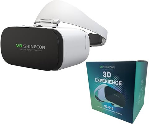 CXCZFG Gafas Realidad Virtual (VR) Teléfono con Mando, Gafas Realidad Virtual, Auriculares Estéreo, Gafas 3D, Gafas VR para TV, Películas Y Videojuegos(G19)