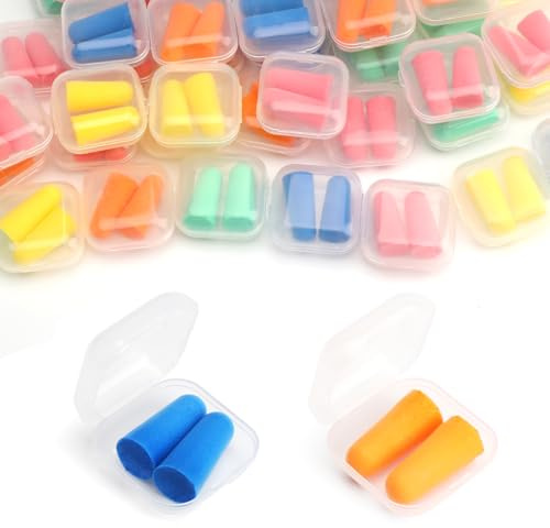 APOMOONS 50 Paar Ohrstöpsel zum Schlafen Earplugs Gehörschutz Ohrstöpsel | Schaumstoff, Wiederverwendbarer, Ultraweicher Geräuschunterdrückung, Ear Plugs für Arbeit, Reisen, Studium,Konzerte
