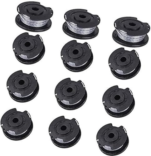 Rynplex 12er-Pack Fadenspule for Rasentrimmer, F016800385 Ersatz-Trimmerspule, Gartenrasentrimmerfaden, 4,8 m x 0,167 cm, for Bosch, Unkrautfresserfaden mit Art 23SL und Art 26SL Rasenmäherspule