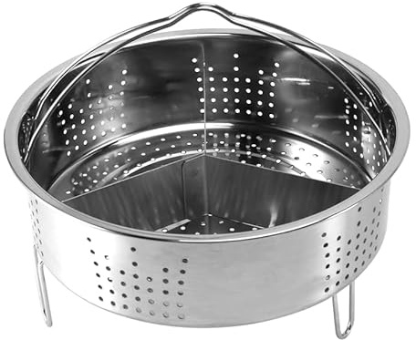 NIZEAMI 3Pcs/Set Pressure Cooker Accessories Stainless Steel Steam Basket with Egg Steamer Rack, Divider for Kitchen Cooking