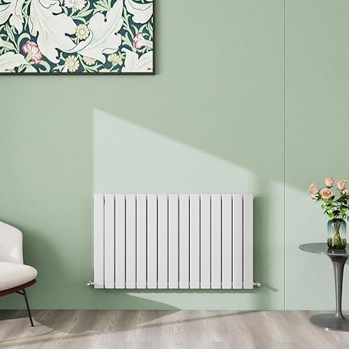Simple Bathroom 600×1020mm White Horizontal Designer Radiator Single Panel Modern Central Heating Flat Panel Radiators