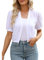 Cardigan Femme Plage Protection Solaire Boléro Manches Courtes Bolero Mousseline Grande Taille Gilet Courte Manteau Couleur Unie Manteaux Outdoor Vêtements Décontractés Cardigan Respirant Bolero