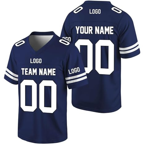 Genérico Camisetas de Rugby Personalizadas con Nombre del Equipo, número y Logotipo, Uniforme Fútbol Americano Impreso Personalizado para Adultos jóvenes y preescolares.