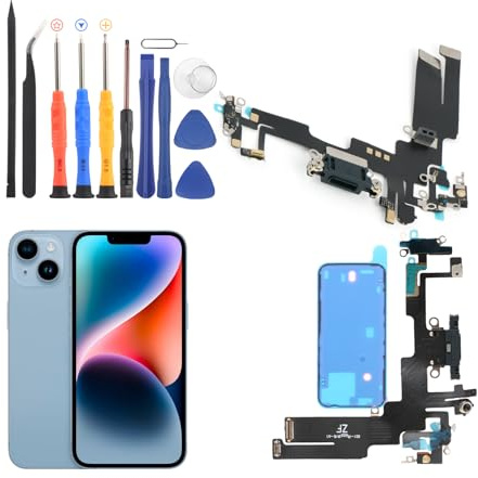 Conector de Carga para iPhone 14 Puerto de Carga de Repuesto Compatible con iPhone 14 Dock Connector con Cable Flex de Reparación con Herramientas