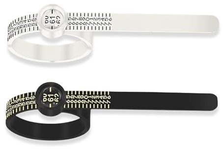 Targonix Ringgrössenmesser Set mit Vergrößerungsglas, zwei Ringmaßband zur Ringgröße messen, Ringmesser Finger für Zuhause Schmuckwerkstatt und Online Kauf