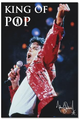 Grupo Erik Michael Jackson King of Pop Poster Kunstdruck | Poster Deko Wohnzimmer oder Deko Schlafzimmer - Deko Zimmer - Größe 61 x 91 - Offizielle Lizenz
