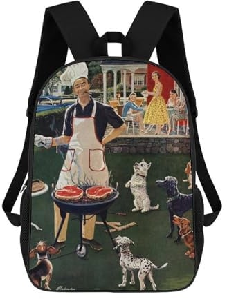 sinyumoney Grill School Bags Computer Rucksack for School/Work/Travel for Girls Boys Teenage 17inch