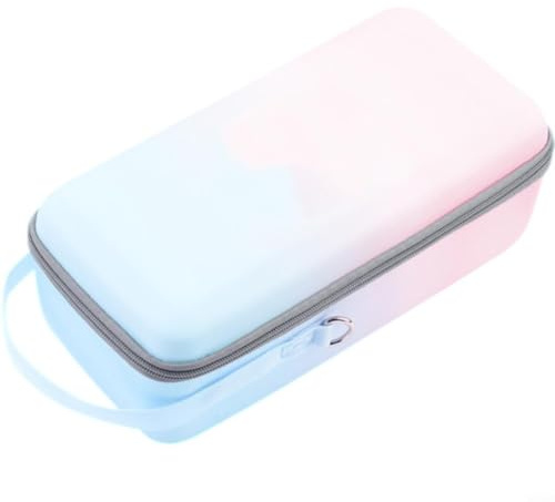 Lapiglo Étui de transport rigide pour Nintendo Switch 2, organiseur de voyage portable avec support intégré, manettes de rangement en EVA + PU et câble, blanc (bleu rose)
