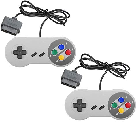 TRIXES 2x Retro Replacement Gaming Controllers, Game Controller, Gaming Accessories, Gamepad, Gaming, Gaming Console Accessories, Gamepads for Use with SNES