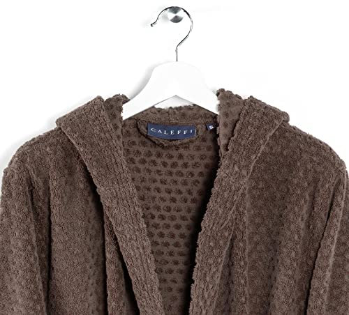 Caleffi Unisex - Adulto Accappatoio con Cappuccio, Caffè, L