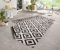 NORTHRUGS In- und Outdoor Teppich Malta 200x290cm - Wendeteppich Wetterfest Modernes Geometrisches Muster für Balkon Terrasse Garten Wintergarten Küche Wohnzimmerteppich Wasserfest in Schwarz Creme
