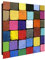 banjado® Großer Schlüsselkasten Glas/Schlüsselbox 30cm x 30cm mit 50 Haken - Motiv Bunte Kreide/Schlüsselkasten modern für Schlüsselaufbewahrung mit beschreibbarer, magnetischer Glastür
