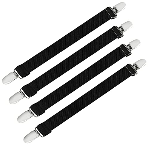Boncas Verbesserte verstellbare elastische Stiefel-Clips, Stiefelriemen, Hosen-Clips, Steigbügel, Beinriemen, halten Ihre Hose fest