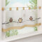 EZ GLAM Scheibengardine mit Eule Bestickt Gardine Schlaufen Voile 1PC Vorhang (H*B 45 * 90cm, Sand)