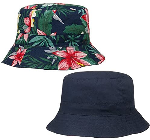Lipodo Flower Bucket Wendehut Damenhut Sommerhut Sonnenhut Gartenhut Stoffhut Fischerhut Damen - mit Futter Sommer Frühling-Sommer - M (57-58 cm) dunkelblau
