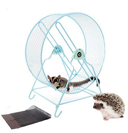 Sserryy Laufrad für Hamster, geräuscharm, Hamster Spielzeug, mit Rennmaus, Chinchilla, Eichhörnchen, Kaninchen, Ratten, Chinchillas, Rennmäuse, große Größe, mittelgroße und große Tiere, 32 cm, Blau