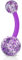 viva-adorno Bauchnabel Piercing Banane Barbell flexibel Kunststoff Glitzer Kugeln Acryl Z319, lila
