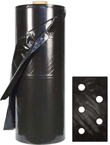 Bâche pour paillage perforés, hauteur 1,2 m (10 m - DIST. Trous 25/50 cm (enveloppe)