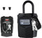 ZHEGE Padlock Key Safe, Large Car Key Lock Box Outdoor for over 10 Home Keys Storage, 4 Digit Combination Keybox Wall Mounted or Hung, Weatherproof Keysafe with Built-in Key Hooks (Black)