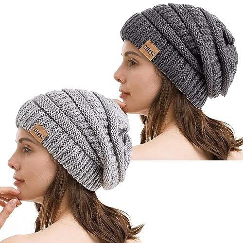REDESS Slouchy Beanie Mütze für Herren und Damen Winter Warm Chunky Soft Oversized Zopfstrickmütze