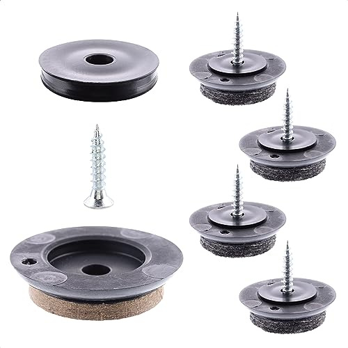 Wagner QuickClick® Filzgleiter Möbelgleiter Stuhlgleiter 4er-Set zum Anschrauben - 4X Basis Slim Ø 14 mm+4X Schraube+4X Gleiter austauschbar - Spezialfaser SYNO Slim Ø 25 mm - Made in DE - 16791599