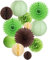 Easy Joy 12 Stück Dschungel Deko Grün,Einbeziehen Papier Pompons,Papier Fächer,Papierlaterne,Wabenbälle für Dschungel Deko Geburtstag,Hochzeit,Baby Shower,Gartenparty