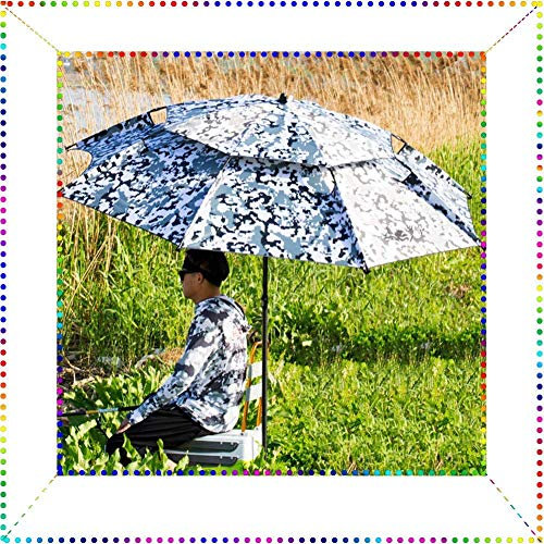 RajoNN Sombrilla Grande para jardín con función de inclinación, Playa, Pesca, césped, sombrilla de 2/2,2/2,4 m, protección UV Ajustable (220 x 206 cm/7 x 6,8 pies)