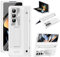 ZORSOME Coque à charnière pour Samsung Galaxy Z Fold 4 W avec béquille, coque intégrale antichoc et anti-traces de doigts pour Samsung Galaxy Z Fold 4 W avec protection d'écran et stylet, blanc