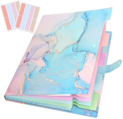 Dokumentenmappe Expandierbar, Fächermappe mit Fächern, Aktenordner für Büro & Schule - Eleganter Organizer für Rechnungen & Unterlagen F10-QS