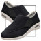 Möge Chaussons Diabétiques Homme Réglable Orthopédique Sandales Large Chausson Fermeture Scratch pour Personne Âgée Pieds Gonflés Arthrite Oedème Swollen Pantoufle(Color:Black,Size:43 EU)