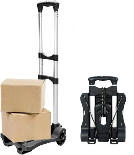 XINGHE Sack barrow, 88lb/40kg sack truck Cart with 2 Wheels, Compact Trolley Portable folding sack truck for Home Office Shopping Travel Use, Light Weight and Easy to Carry